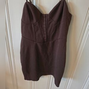 Wild Fable Dark Brown Corset Mini Dress